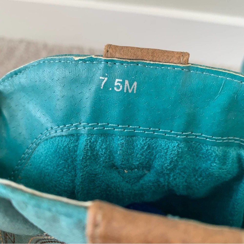 Coconuts by Matisse Gaucho Cowboy Boots Turquoise/Tan - Picture 11 of 11